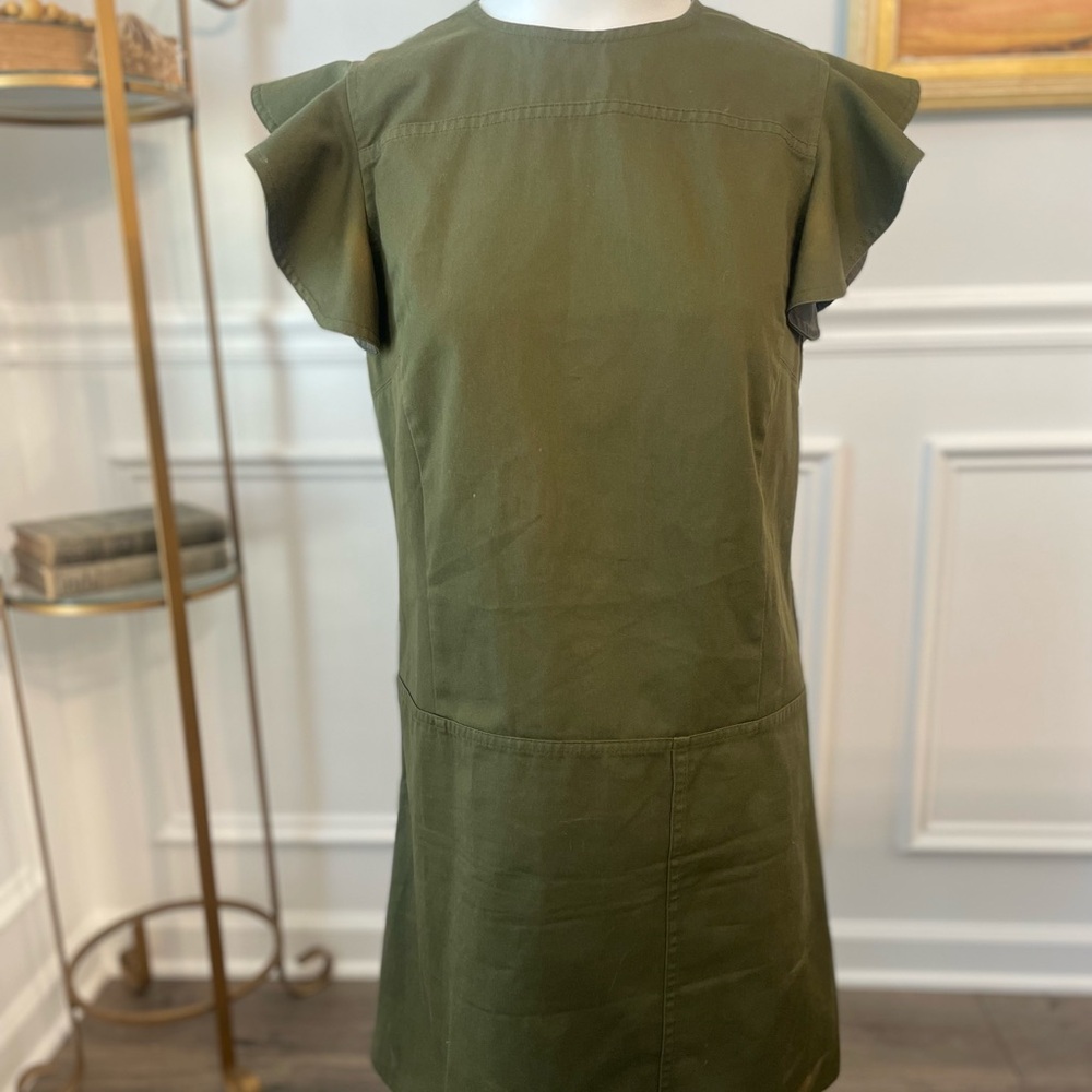 Harvey Faircloth Grunge Olive Mini Dress